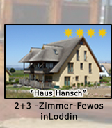 Reetdachhaus mit Achterwasserblick, Ferienwohnungen Hansch, 2 und 3 Zimmer Ferienwohnungen mit Balkon und DSL in Loddin auf Usedom, www.Fewo-Usedom.cc