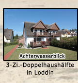 Doppelhaushälfte mit Achterwasserblick im Diplomatenviertel in Loddin für 6 Personen, www.Fewo-Usedom.cc, Ferienwohnung Herrmann
